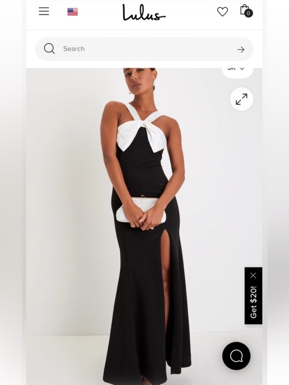 Lulu's Black and White Bow Formal Dress